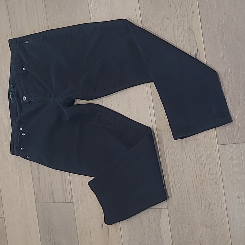 Lauren Ralph Lauren Jeans Women's sz 14W Premiere Straight Black Mid Rise Pants